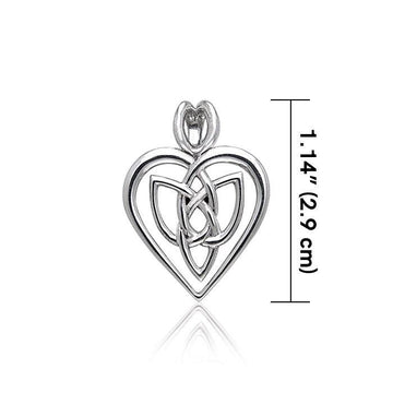 Celtic Knotwork Silver Heart Pendant TPD374 - Jewelry